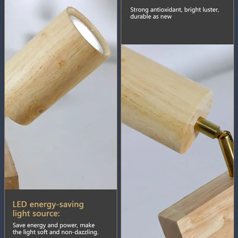 Artisan Wooden Rotatable Spotlight