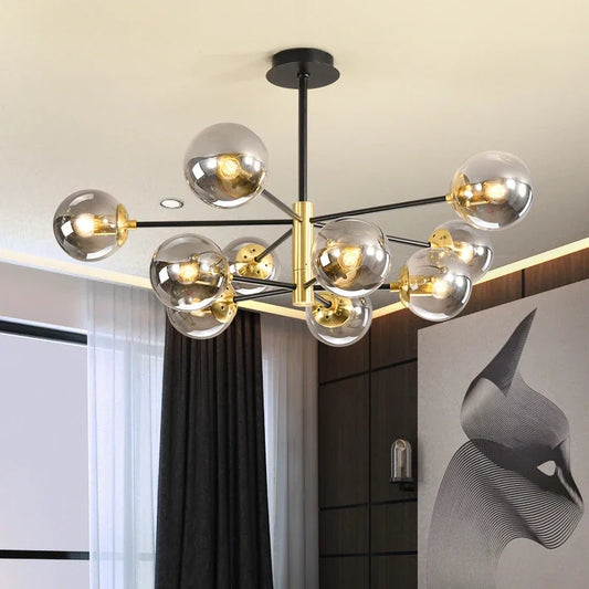 Lilly Modern Glass Ball Led Ceiling Chandelier