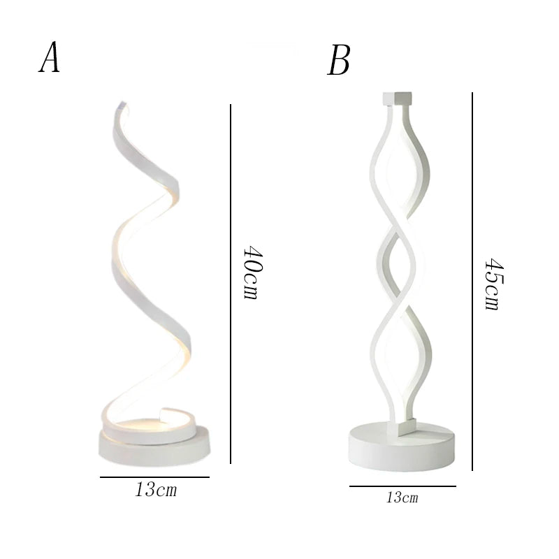 Serpentine Spiral Dimmable LED Table Lamp