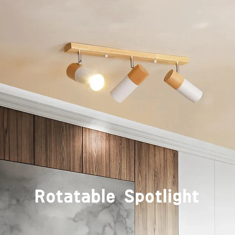 Artisan Wooden Rotatable Spotlight