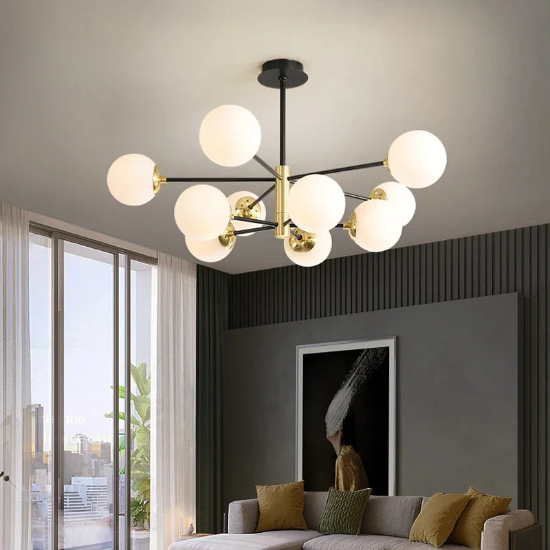 Lilly Modern Glass Ball Led Ceiling Chandelier