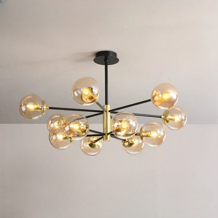 Lilly Modern Glass Ball Led Ceiling Chandelier